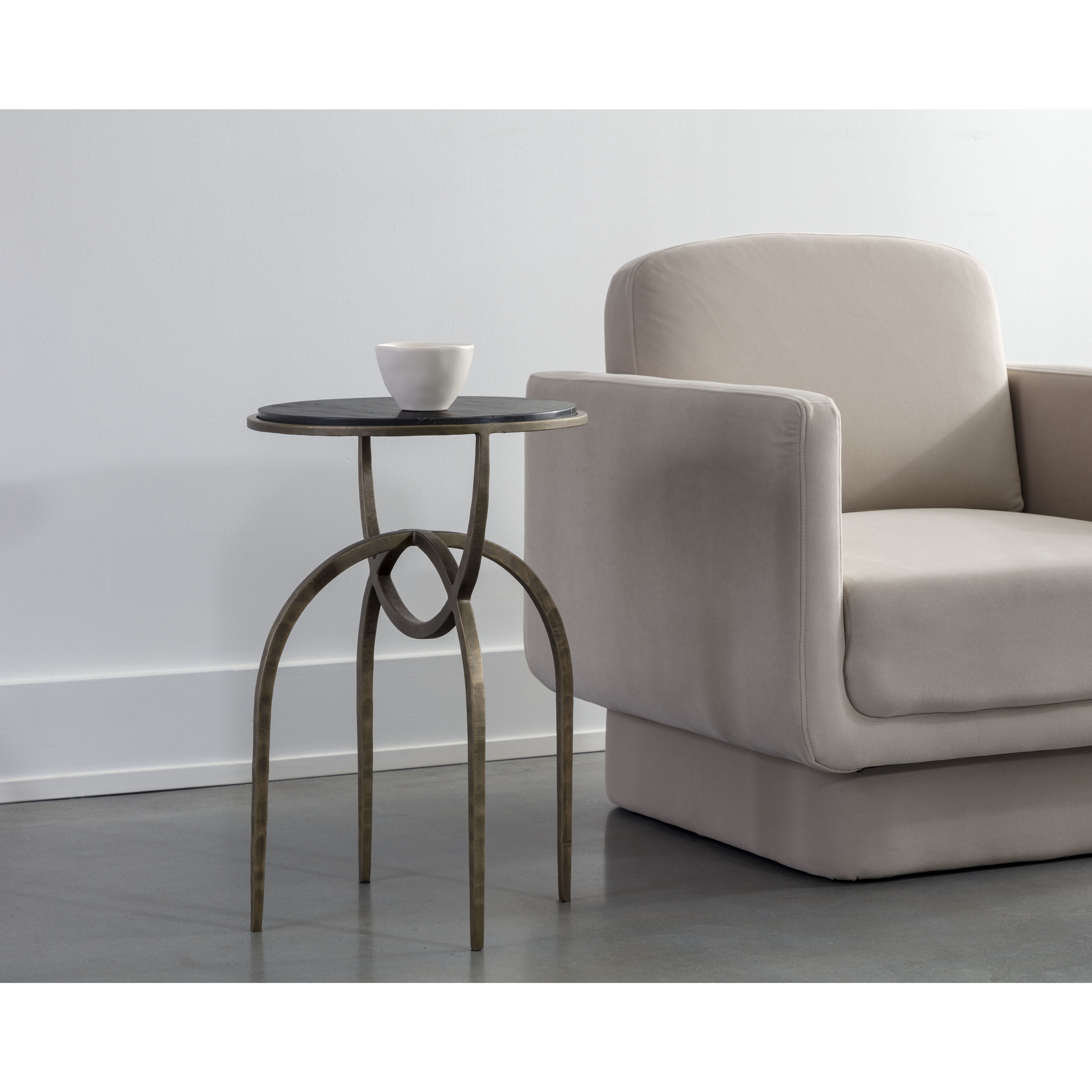 Alicent 24 X 16 inch Black Marble End Table